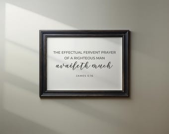 James 5 16 Prayer Wall Art for Living Room Christian Church Decor Pray Signs with Scripture Large Bible Verse Poster UNFRAMED