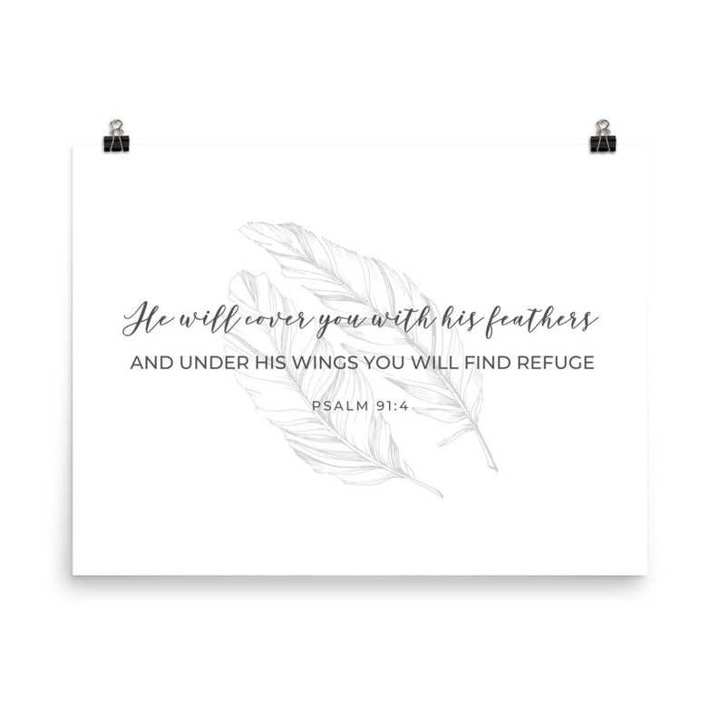 Angel Wings Wall Decor Bible Verse Poster Protection From Etsy
