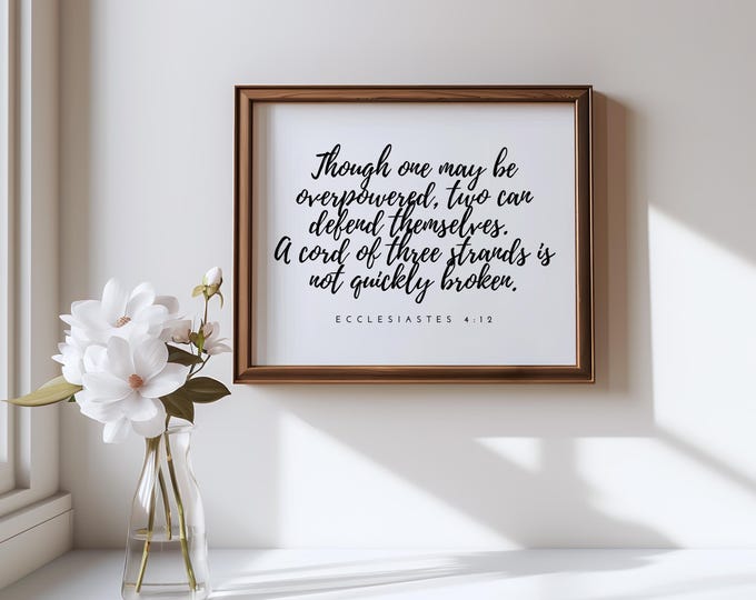 A Cord of Three Strands is Not Easily Broken Ecclesiastes 4 12 PRINTABLE