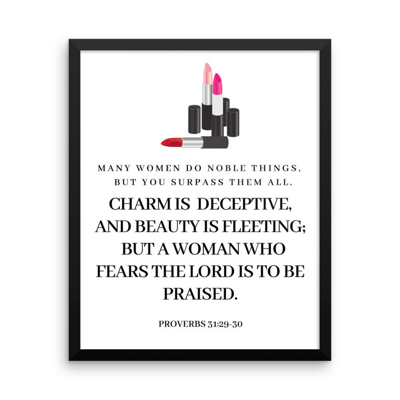 Makeup Print Proverbs 31 Quote Bathroom Pictures Lipstick Etsy