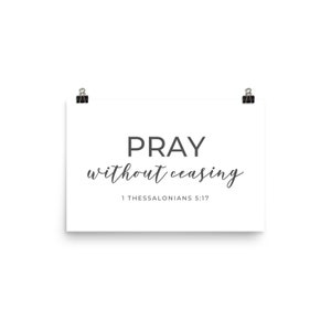 Pray Without Ceasing, Christian Signs, Prayer Wall Art, Large Scripture Wall Art, Church Wall Decor, Faith Scripture, 1 Thessalonians 5 17 image 6