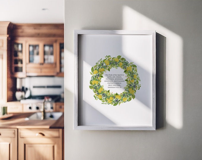 Fruit of the Spirit Galatians 5 22 23 Lemon Wreath PRINTABLE