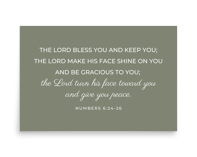 The Lord Bless You and Keep You Numbers 6 24 26 Bible Verse Poster UNFRAMED