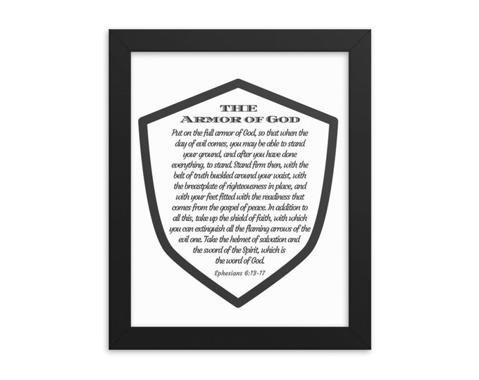 Full Armor of God Ephesians 6 FRAMED Bible Verse Wall Art