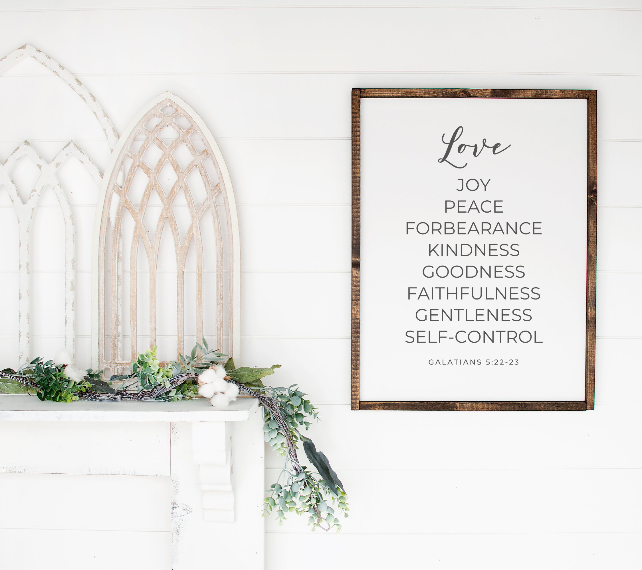 Love Joy Peace Patience Sign Fruit Of The Spirit Wall Art Galatians 5 22 23 Inspirational Quotes Wall Decor Unframed Poster Print