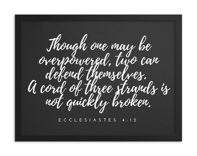 A Cord of Three Strands Ecclesiastes 4 12 Bible Verse Wall Art FRAMED
