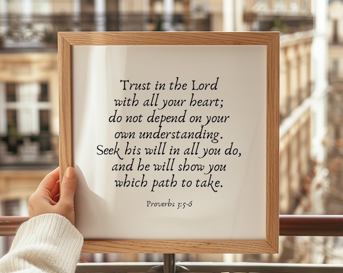 Trust in the Lord with All Your Heart Proverbs 3 5 Bible Verse Poster UNFRAMED