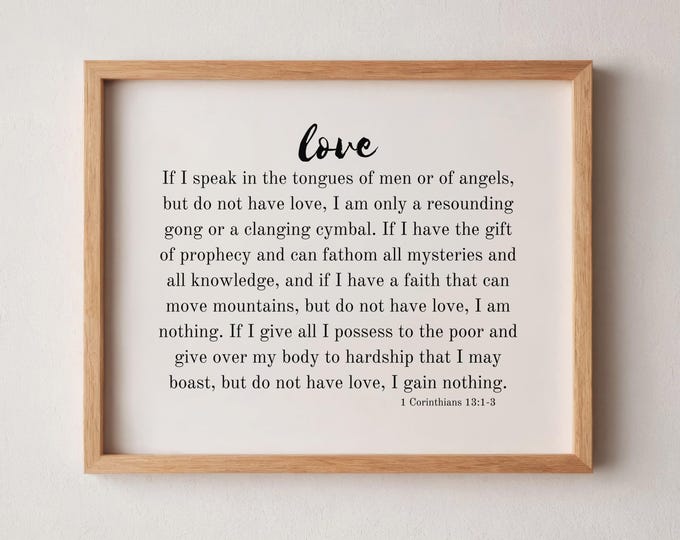 1 Corinthians 13 1 3 If I Do Not Have Love I Gain Nothing Bible Verse PRINTABLE