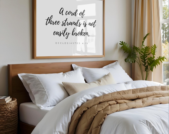 Cord of Three Strands Ecclesiastes 4 12 Bible Verse Wall Art UNFRAMED