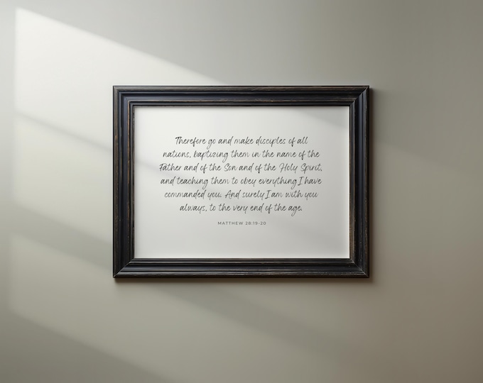 Go Into All the World Matthew 28 Christian Evangelism Bible Verse Poster UNFRAMED