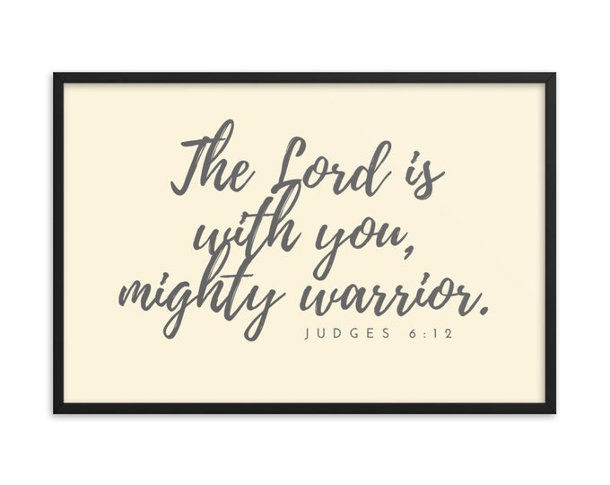 Judges 6 12, Neutral Nursery Prints, Nursery Decor Gender Neutral, Bible Verse Wall Art Nursery, The Lord is With You Mighty Warrior