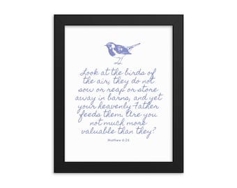 Matthew 6 26, Christian Signs, Framed Quotes Inspirational, Christian Wall Art Framed, Faith Scripture, Look At The Birds Of The Air