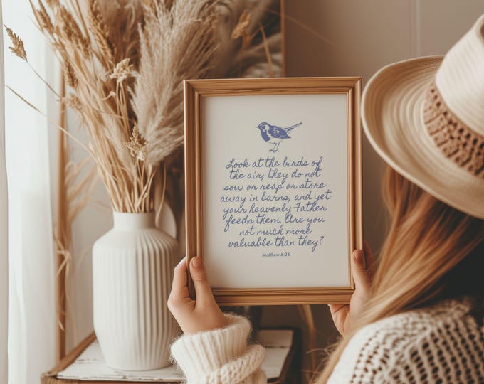 Look at the Birds of the Air Matthew 6 26 Bible Verse PRINTABLE
