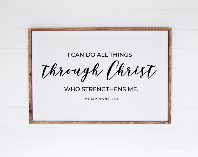Philippians 4 13 I Can Do All Things Through Christ Bible Verse Poster UNFRAMED