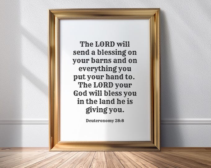 Deuteronomy 28 8 Gods Blessings Bible Verse PRINTABLE