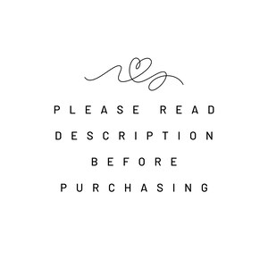Please read description before purchasing.