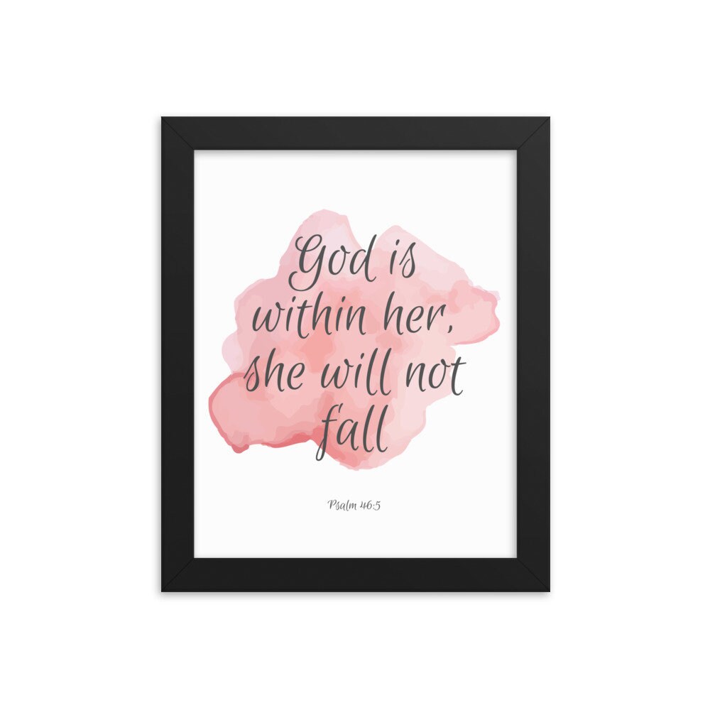 God is Within Her, Christian Signs, Bible Verse Wall Art Nursery, Psalm