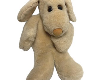 Vintage 1980 Dakin Francesca Hoerlein Dog Plush Tan Beige Stuffed Animal 13"