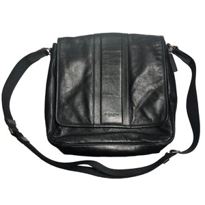 Vintage Y2K Coach Heritage Map Bag F71641 Black Leather Crossbody