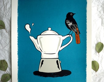 the early bird ... is a silkscreen print