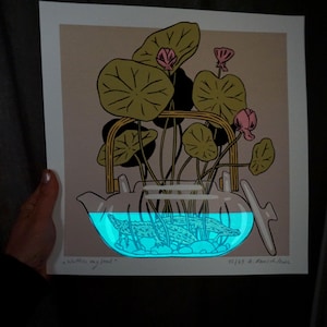 Water my soul – Eine Siebdruck Grafik für Deine "Tea Time", Kunst für Teerituale, magisches Wasser