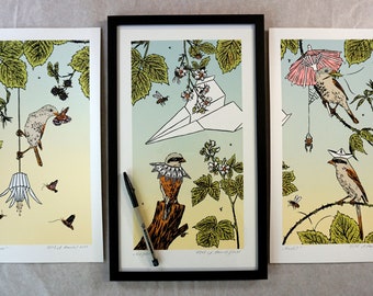 Three original silkscreen graphics as a triptych - "Abundance"