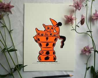 Coffee - alert! ... is a silkscreen print