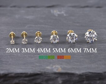 baby stud earrings screw back