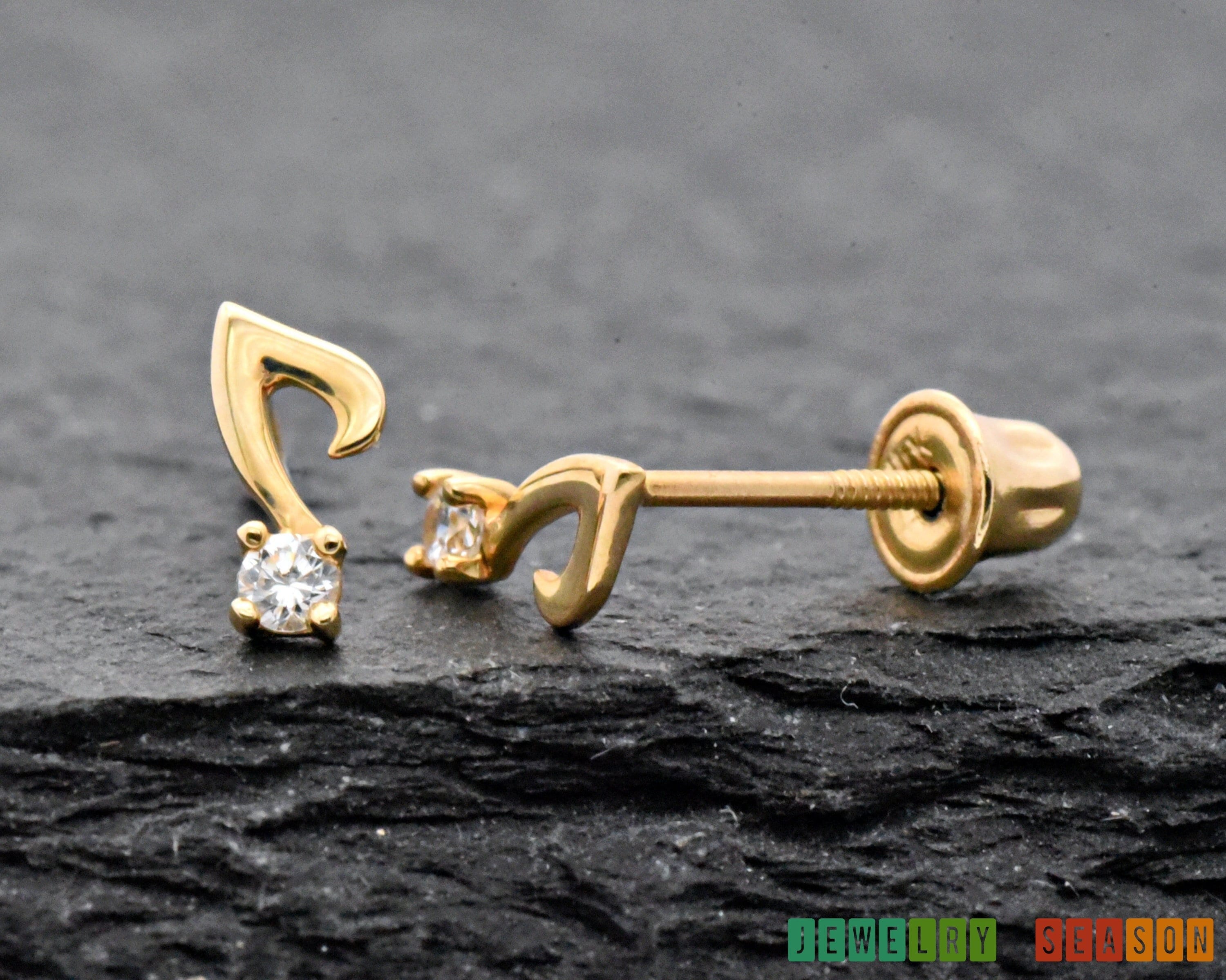 14K Gold Screw Back Earring Back, Sold Individually, 14K Screw