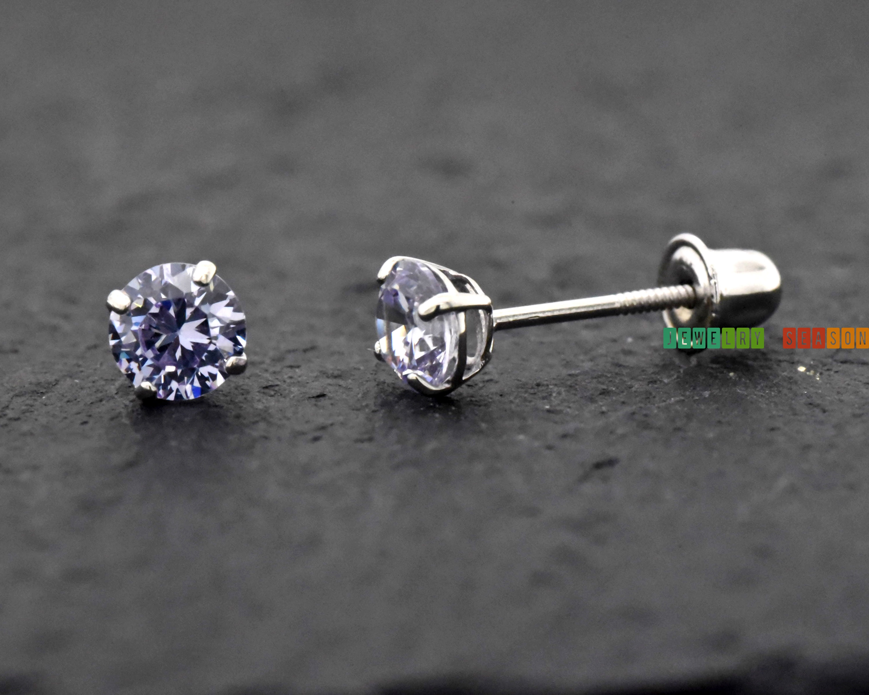 14K Solid White Gold Screw Back Earring Backing (small) by pc