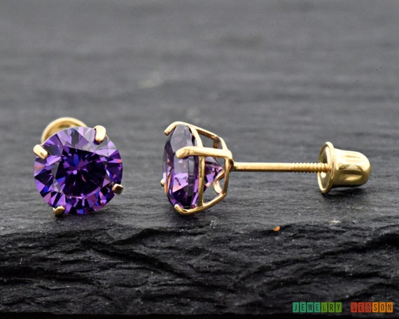 Girls' Diamond Cut Ball Screw Back 14K Gold Earrings - 3mm - in Season Jewelry