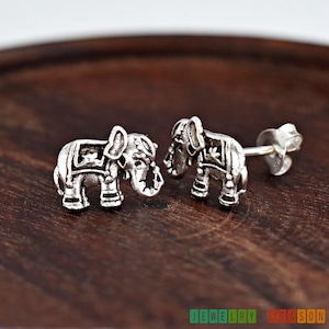 Sterling Silver Delicate Bali Style Indian Elephant Stud Earrings, Cute Earrings For Girls, Animal Theme Earrings, Silver Earrings, Gift