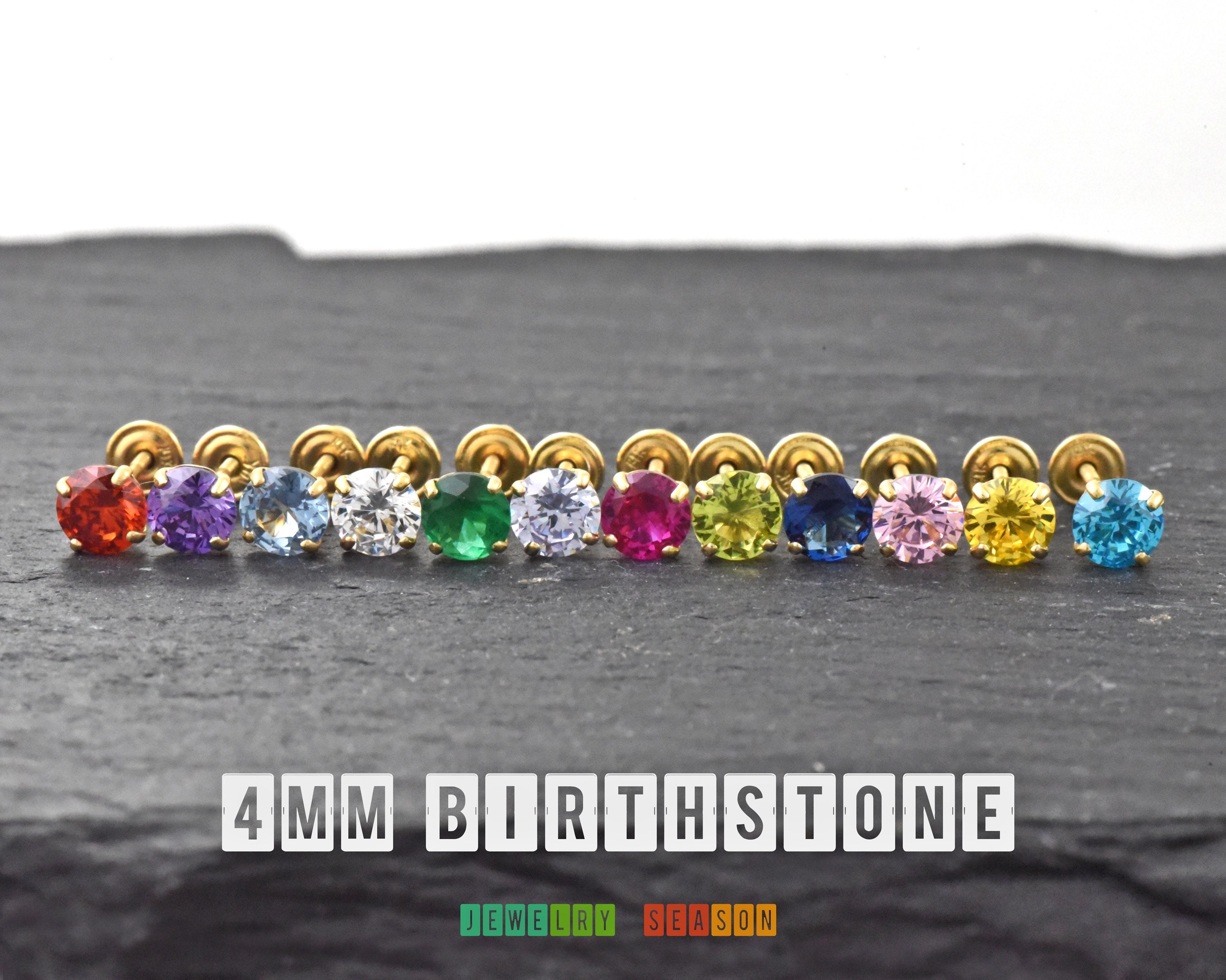 Womens Girls Childrens Birthstone Earrings Earrings for Kids Etsy