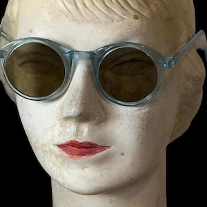 1930s 1940s vintage blue round pinup sunglasses frames