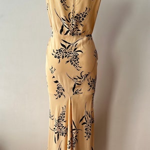 1930s 1940s stunning vintage yellow and black floral printed gown with matching jacket image 5