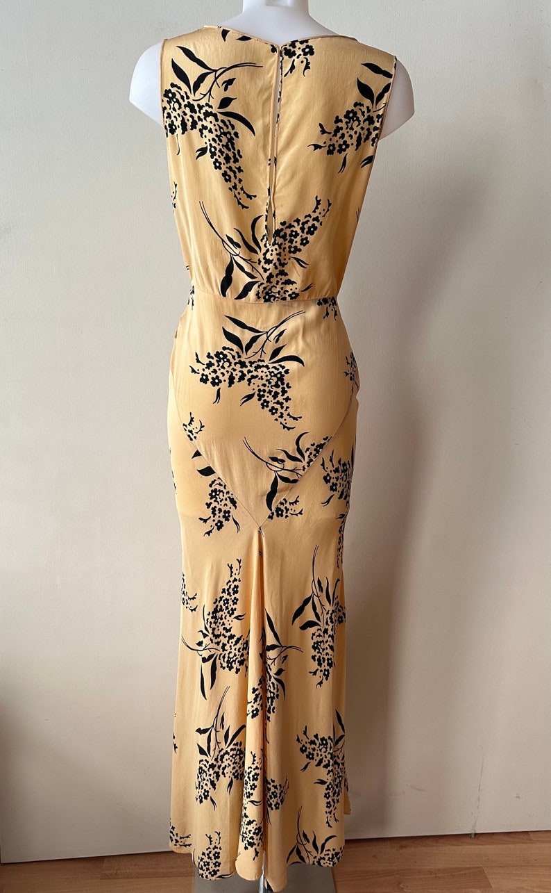 1930s 1940s stunning vintage yellow and black floral printed gown with matching jacket image 5