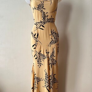 1930s 1940s stunning vintage yellow and black floral printed gown with matching jacket