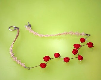 Red rose necklace