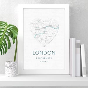 Impresión personalizada del mapa de regalo / regalo de boda / regalo de aniversario / impresión de regalo de parejas / donde nos conocimos / cualquier ciudad, fecha, texto y colores