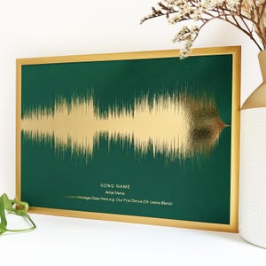 Personalised Song Print Sound Wave | Real Metallic Foil Artwork | Custom Favourite Song Lyrics Gift image 4