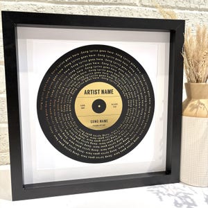 Personalised gold, silver or copper foil printed favourite song lyrics record print wall art gift, any song, any colour scheme