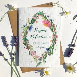 1 x Eco-Friendly Biodegradable Seed Paper plantable Valentine’s and Anniversary Card Jolies fleurs amateur de jardin