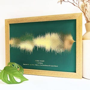 Personalised Song Print Sound Wave | Real Metallic Foil Artwork | Custom Favourite Song Lyrics Gift