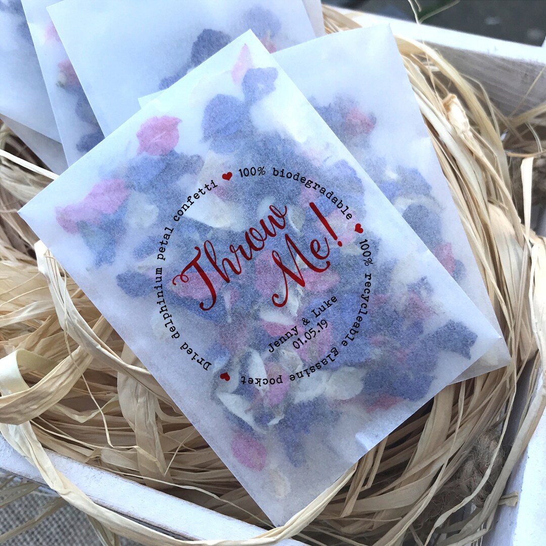 Mini Ecofriendly Glassine Wedding Confetti Bags Different Sizes Throw