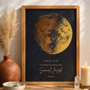 Personalized Moon Phase Foil Print – Custom Celestial Art