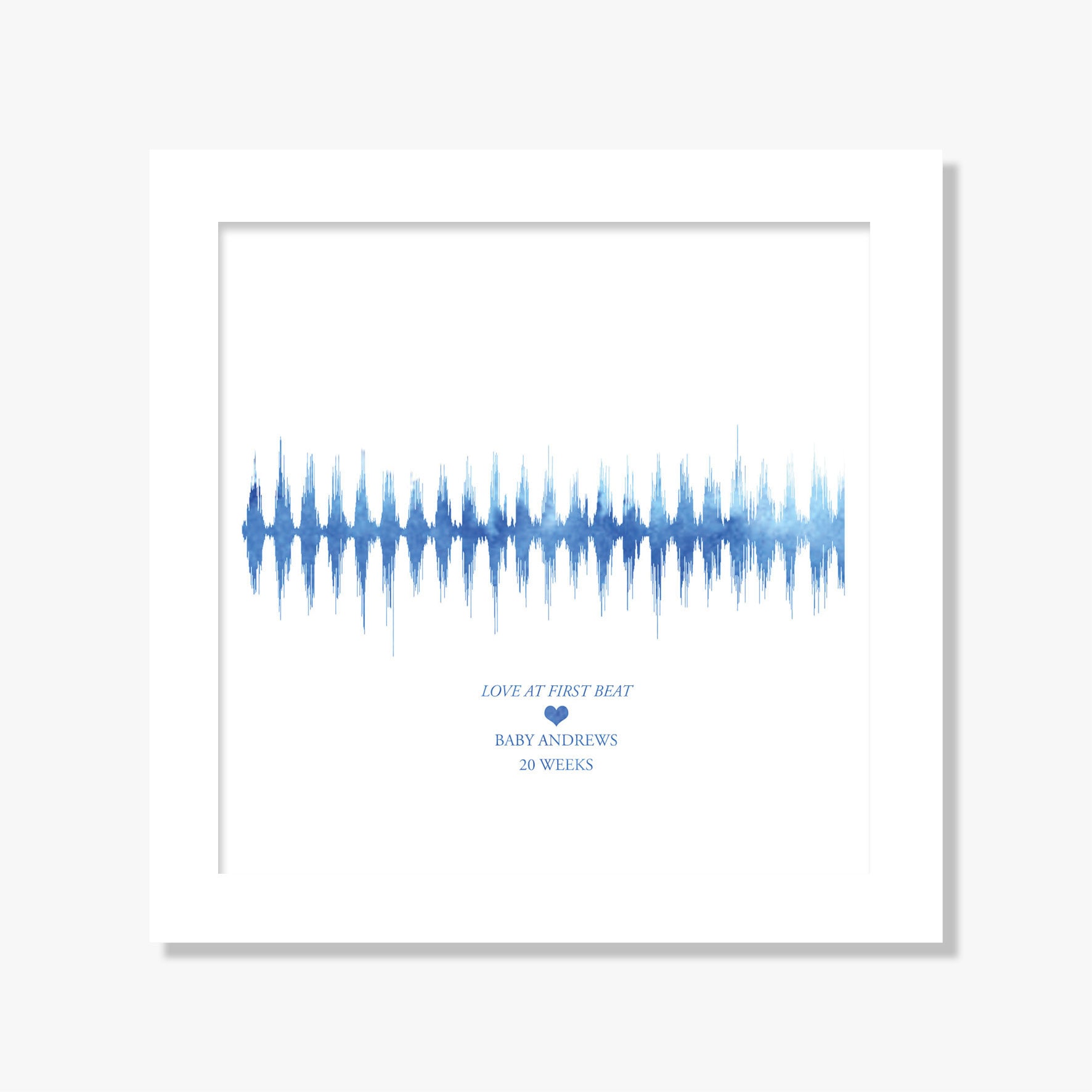 Personalized Baby Heartbeat Sound Wave Art Print – Custom