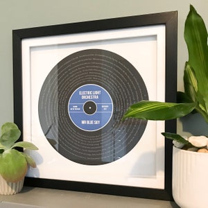 Personalised wall art favourite song lyrics record print gift, any song, any colour scheme