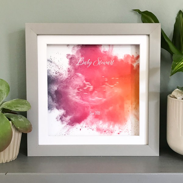 Personalisiertes Aquarell Baby Ultraschall Bild Geschenk Andenken