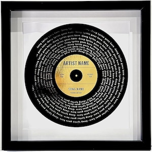 Custom Song Lyrics Record Print  | Personalised Vinyl Art | Christmas, Wedding, or Music Lover Gift