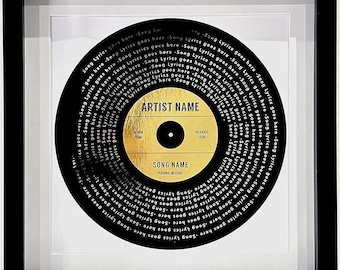 Custom Song Lyrics Record Print  | Personalised Vinyl Art | Christmas, Wedding, or Music Lover Gift